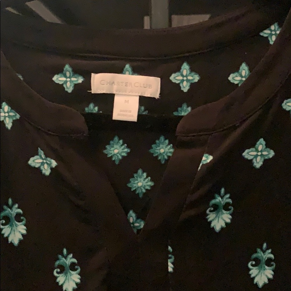Charter Club Printed V Neck Tunic
